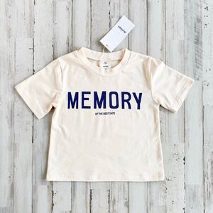 NWT Wynken Memory Graphic Tee Cream Short Sleeve Cotton Kids T-Shirt 2 Yrs